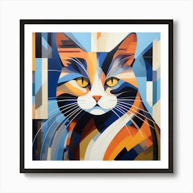Abstract modernist Cat Art Print