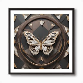 Butterfly In A Circle 1 Art Print