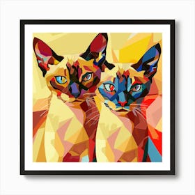 Kisha2849 Burmese Cats Picasso Style No Negative Space Full Pag F5a614b7 1e69 4d05 97d0 F896096294f4 Art Print