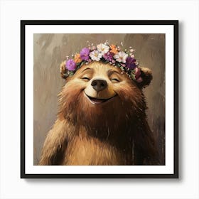 Bear With Flower Crown 2 Poster