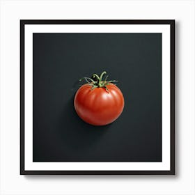 Tomato On A Black Background 1 Art Print