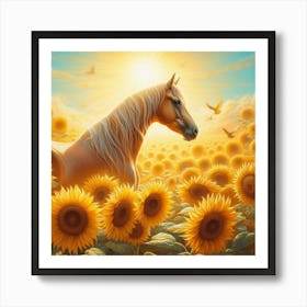 Sunflower Horse 2 Art Print