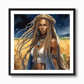 Woman With Dreadlocks Art Print