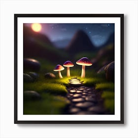 Glowing Mushrooms 5 Art Print