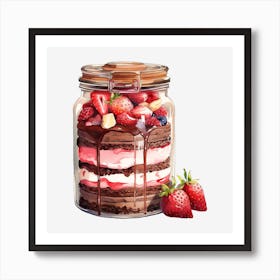 Jar Of Chocolate Cake Art Print