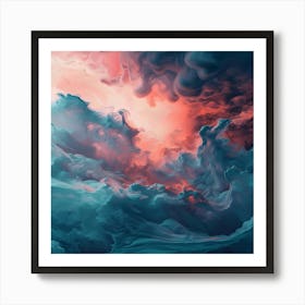 Thatworksmedia Iphone Wallpaper Abstract Cloud Painting Pink and Blue 3 Art Print