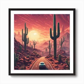 Road To The Desert Art Print