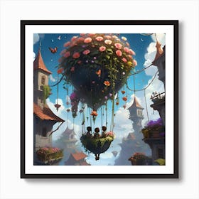 Fluttering Flowers Art Print