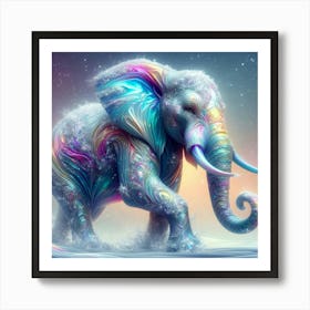 Elephant In The Snow 3 Art Print