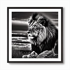 Lion In The Grass 2 Art Print