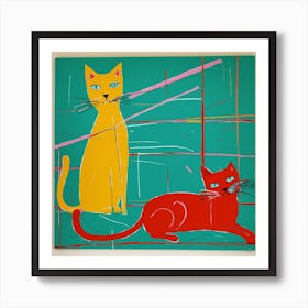 Two Cats Art Print