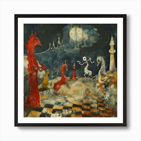 Midnight Gambit: The Surreal Kingdom Art Print