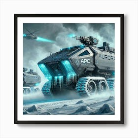 A Futuristic Sci Fi Depiction Of Aurora Apcs In Ac Art Print