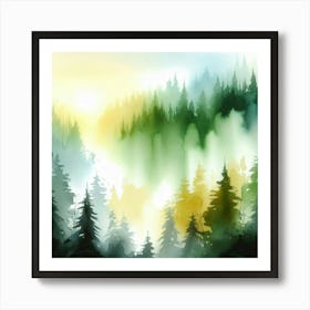 Watercolor Forest Art Print