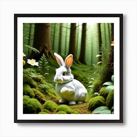 Rabbit In The Forest 3 Art Print