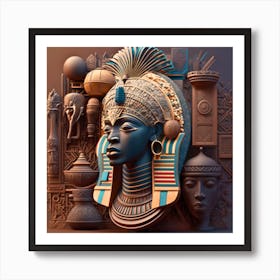 Egyptian art Head Art Print