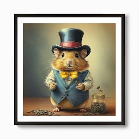Hamster In Top Hat 3 Art Print