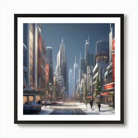 Christmas Future City Art Print