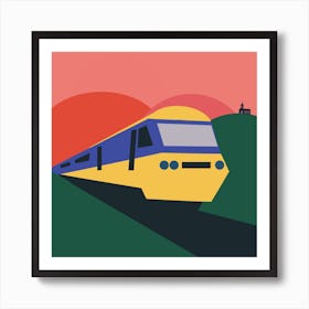 Retro train  Art Print