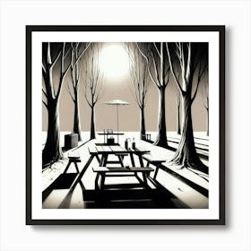 Picnic In The Woods 2 Art Print