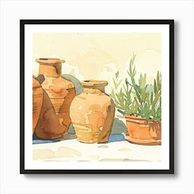 Pots And Plants Art Print