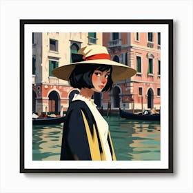 Italian girl in Venice 3 Art Print