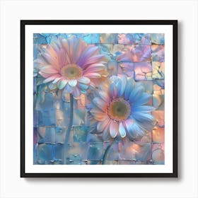 Flowers On A Brick Wall Art Print