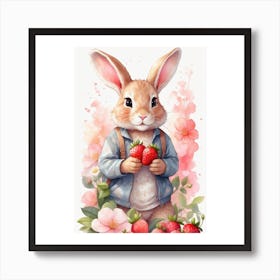 Strawberry Bunny Art Print