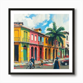 Street Scene In Cuba Art Print