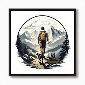 Man Hiking Art Print