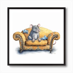 Rat On The Couch Art Print