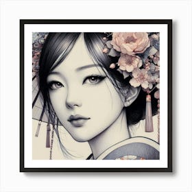 Japanese girl 3 Art Print