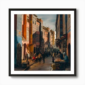 Street Scene In Morocco 2 Art Print