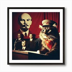 Communist Cat Art Print