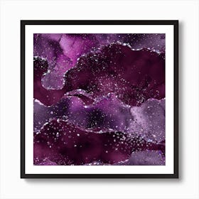 Purple Starry Agate Texture 06 1 Art Print