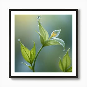 Water Droplets On A Flower 2 Art Print