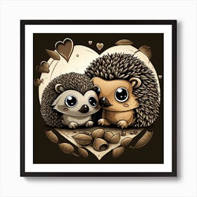 Cute Hedgehogs Art Print