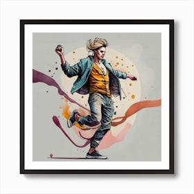 Dancer With Splashes 2 Art Print