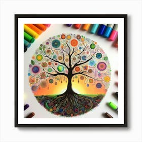 Tree of life alcohol markers Art Print