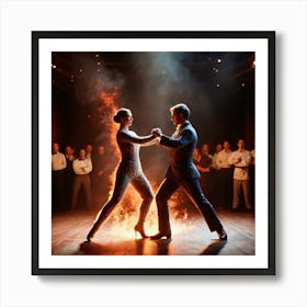 Dancers On Fire 1 Art Print