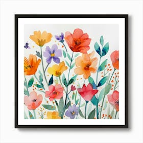 Watercolor Flowers 48 Art Print