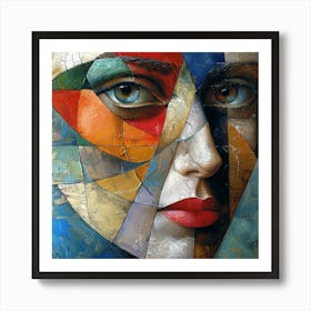 Abstract Of A Woman'S Face 7 Art Print