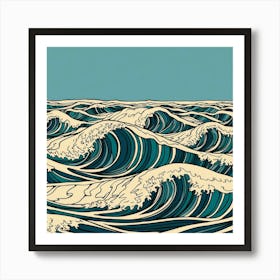 Landscape Waves Abstract 1 Art Print