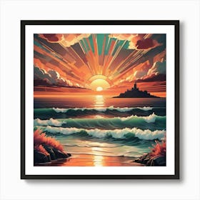 Sunset Painting 1 Art Print