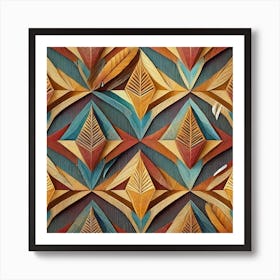 Firefly Beautiful Modern Abstract Detailed Native American Tribal Pattern And Symbols With Uniformed (15) Art Print