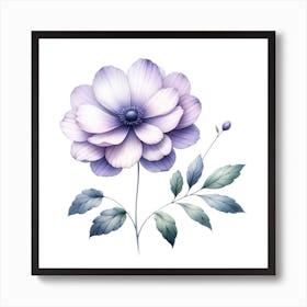 Watercolor Flower Isolated On White Art Print