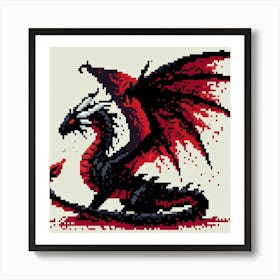 Pixel Dragon Art Print