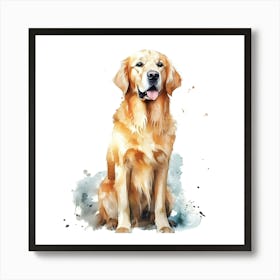 Golden Retriever Watercolor Painting 1 Art Print