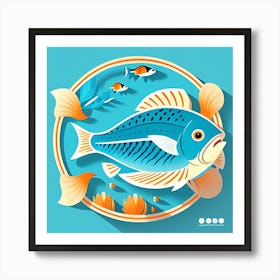 Fish In A Circle 2 Art Print