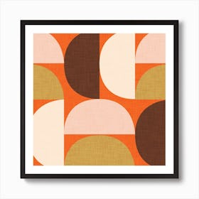 Mindfulness Mod Dot Orange Art Print